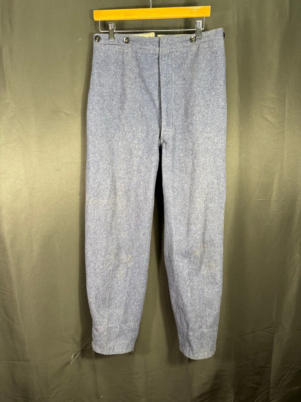Vintage Wool Men's Military Trousers WW2 Uniform Heavy Mountain Pants Blue